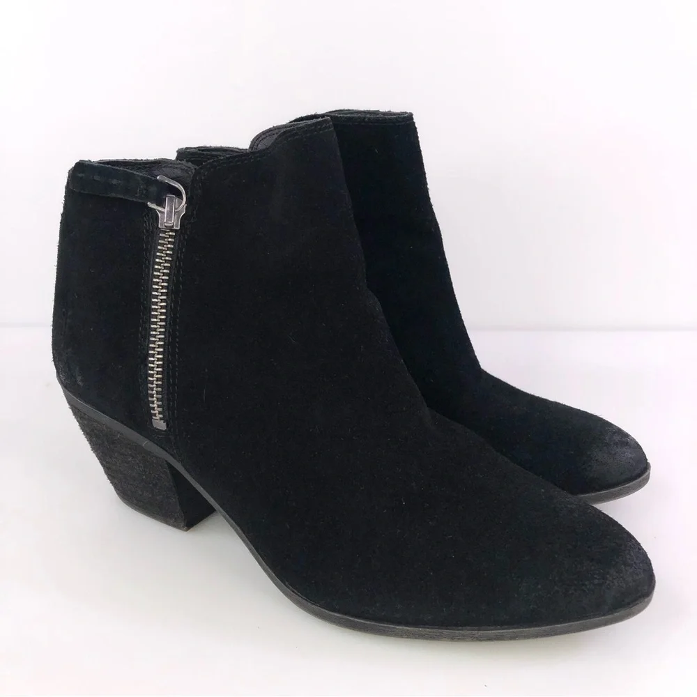MISMATCH Frye Ankle Boots Womens Size 7/7.5 Judy Black Suede Booties 3470015